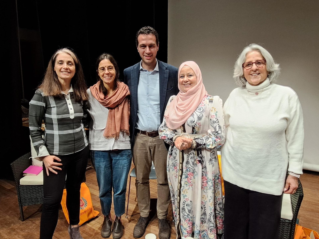 Con il Sindaco di Rho, Andrea Orlandi, e le due ospiti Shireen Najjar e Dorit Alon Shippin